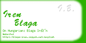 iren blaga business card